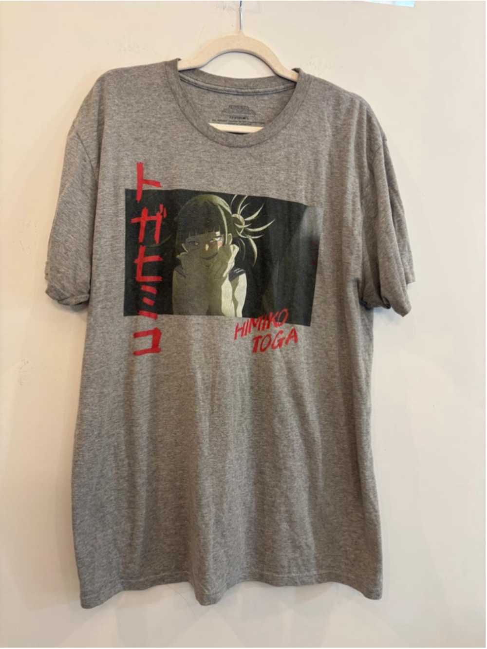 Men's My Hero Academia Himiko Toga Graphic Tee Grey XL #n83